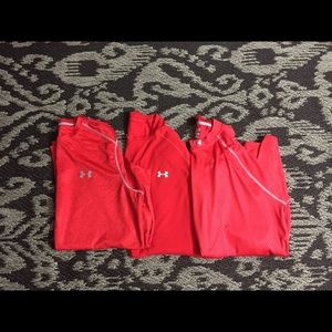 3  XL UNDER ARMOUR PERFORMANCE LONG SLEEVE SHIRTS